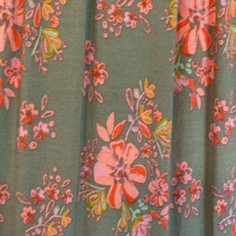 NATURAL LIFE Taupe Floral Long Sleeve Maxi Dress with Pink Flowers - Picture 4 of 4